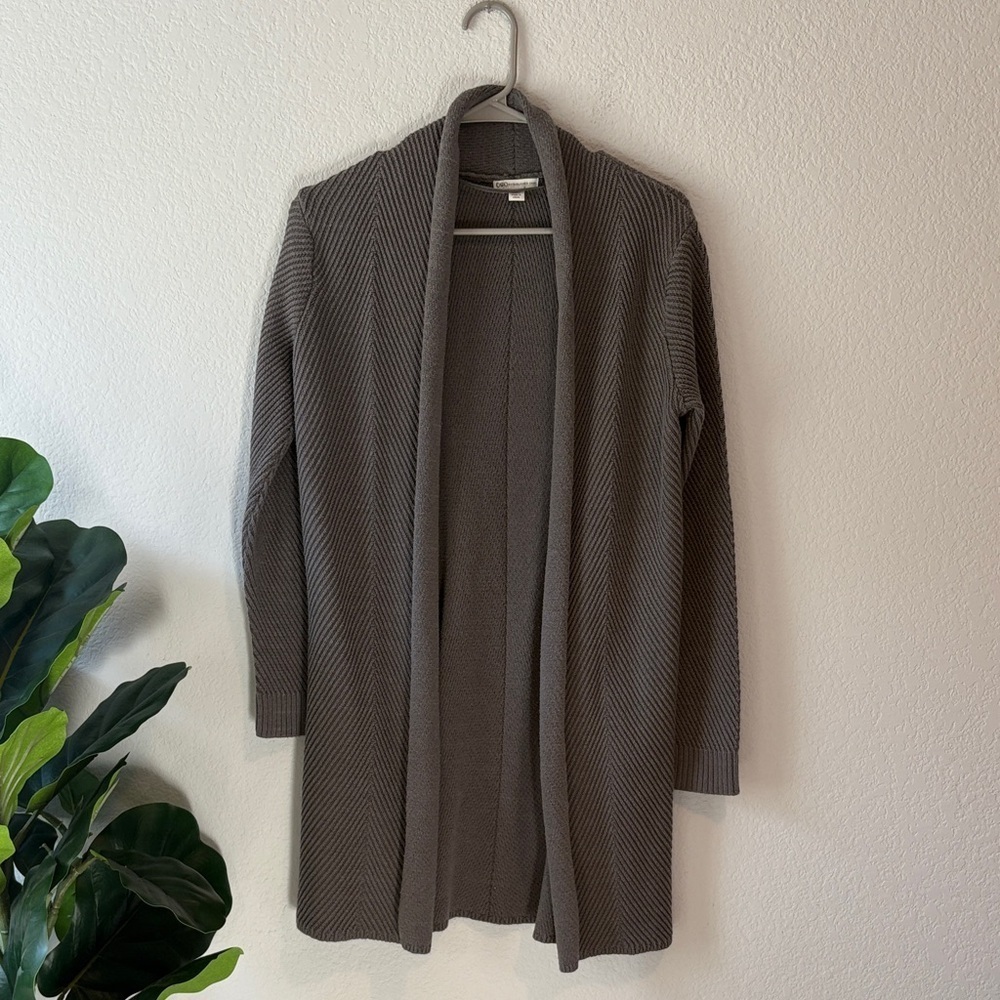 Cato gray Open Front long Cardigan